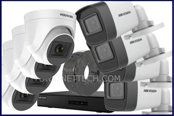 Hikvision 8 Camera System Complete CCTV Kit + Installation Accessories