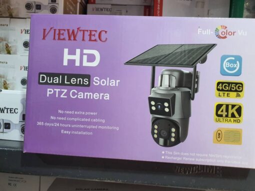 8MP Dual Lens 4G Solar-Powered PTZ CCTV Camera – Smart Alert Night Vision Human Detection Two-Way Audio (2)