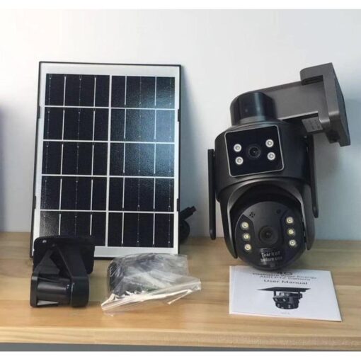 8MP Dual Lens 4G Solar-Powered PTZ CCTV Camera – Smart Alert Night Vision Human Detection Two-Way Audio (2)